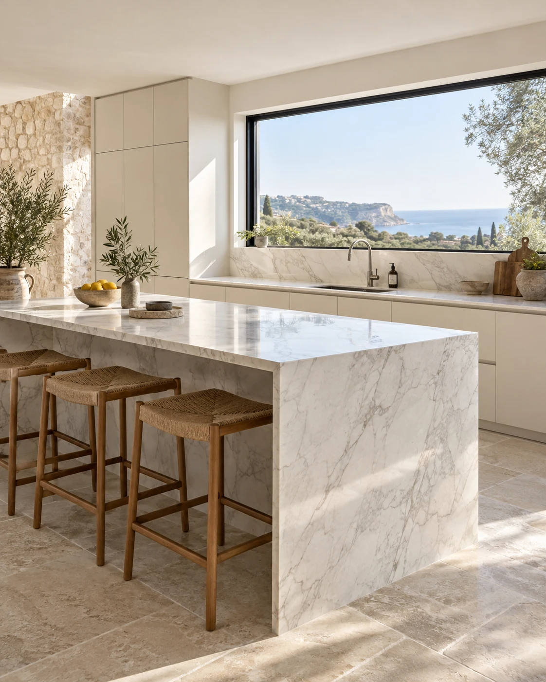 Encimera de cocina clara con fregadero (ambiente conceptual)
